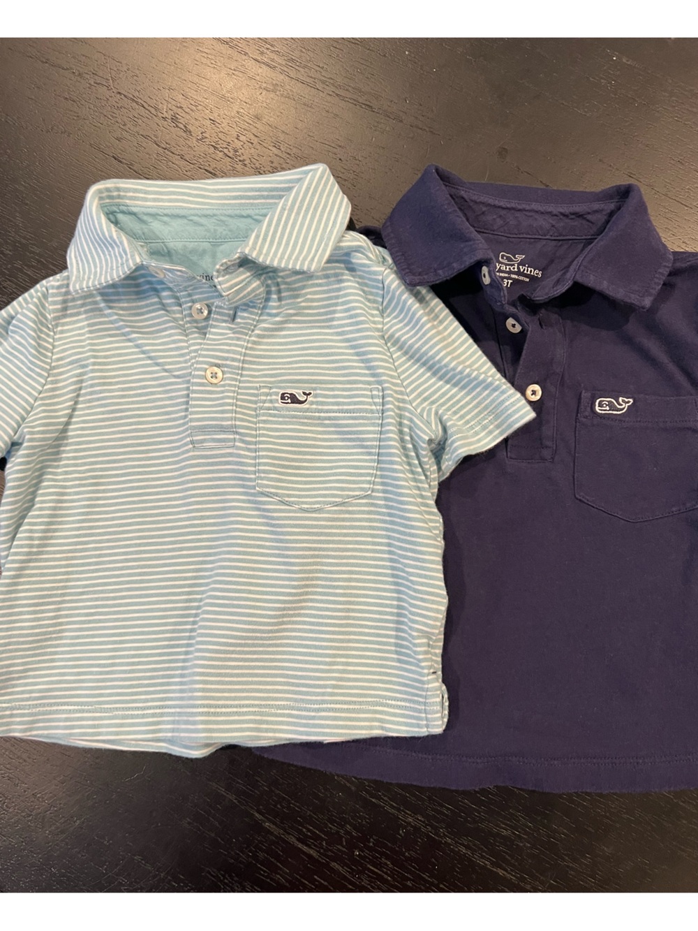 Vineyard Vines Boys' Polo Duo — Light Blue Stripe & Navy